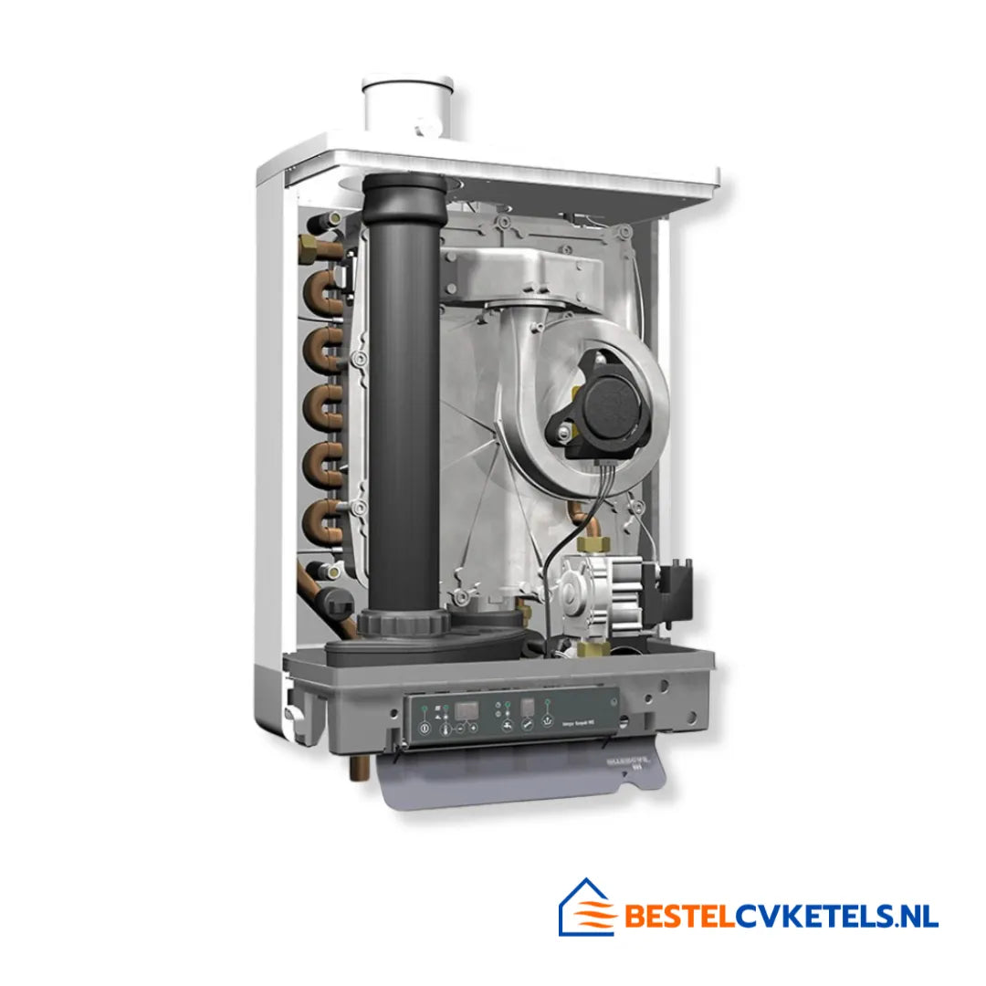 Intergas Kombi Kompakt HRE CV-ketel 24/18 CW3 (80‑80) 043357: compacte HR-ketel met geïntegreerde rookgasafvoer voor woninginstallaties
