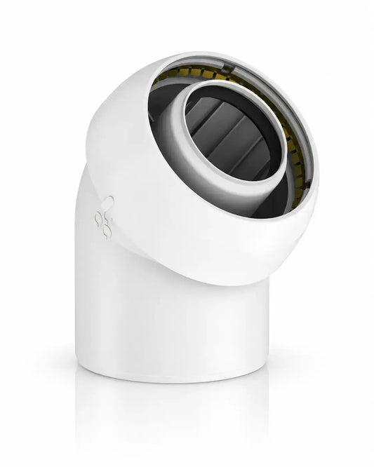 Burgerhout Easy Safe-PP bocht 45 graden 60/100 voor rookgasafvoer