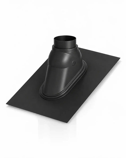 Burgerhout FX Easy doorvoerpan 120 mm zwart inclusief scharnierkap voor rookgasafvoer
