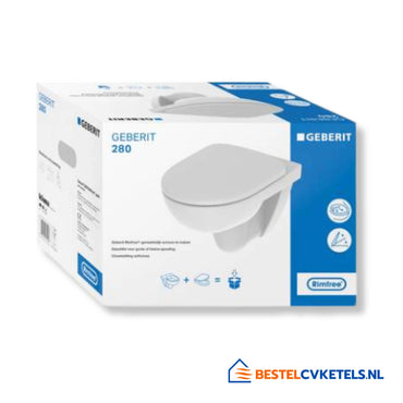 Geberit 280 Basic wandcloset Rimfree combipack met softclose zitting en randloos design