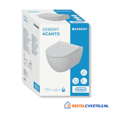 Geberit Acanto wandcloset Rimfree diepspoel met TurboFlush technologie voor krachtige en hygiënische spoeling