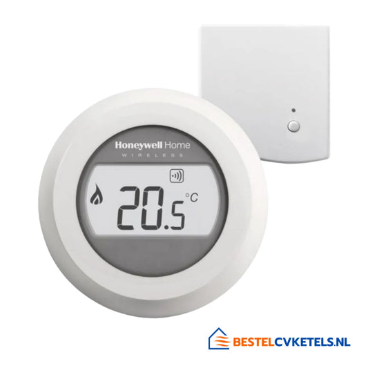 Honeywell Round draadloze kamerthermostaat Y87RF2012 met AAN/UIT-functionaliteit voor eenvoudige temperatuurregeling in woningen
