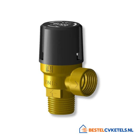 Pentec Veiligheidsventiel overstortventiel 1/2 inch Type UE 3 Bar, modelnummer 1015-0-16-01