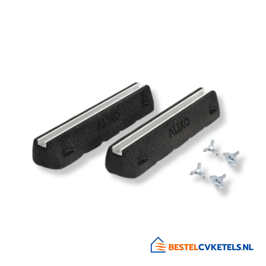 Opstelbakken set met 2 extra standaard rubber sokkels en M10x30 inlegmoeren voor zware buitenunits