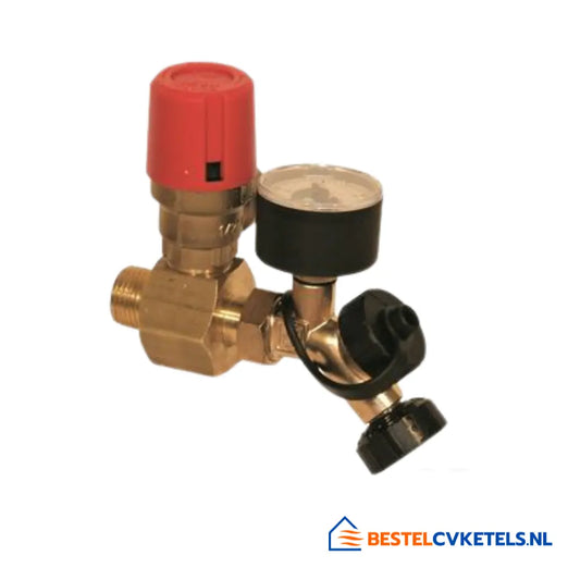 Pentec Vulcombinatie 1/2" met Manometer, Wivakom & Overstort 1500-0-04-01