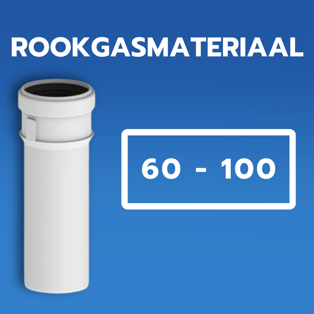 Rookgasmateriaal 60/100 – veilige concentrische rookgasafvoer voor cv-ketels en verwarmingsinstallaties