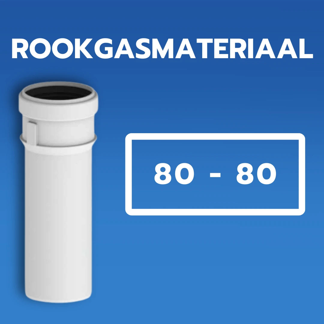Rookgasmateriaal 80/80 – veilig dubbelwandig afvoermateriaal voor rookgasafvoer bij cv-ketels