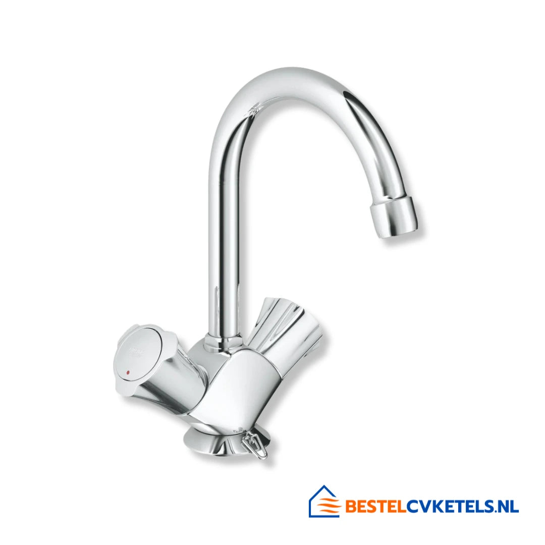 Grohe Costa-L wastafelmengkraan met ketting, chroom afwerking, 1-gats montage - model 21337001