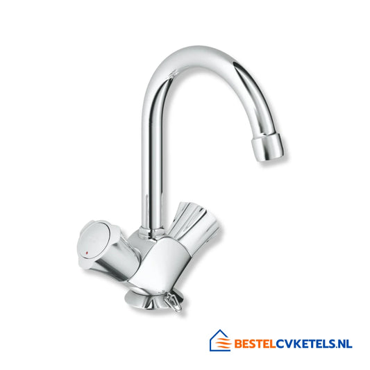 Grohe Costa-L wastafelmengkraan met ketting, chroom afwerking, 1-gats montage - model 21337001
