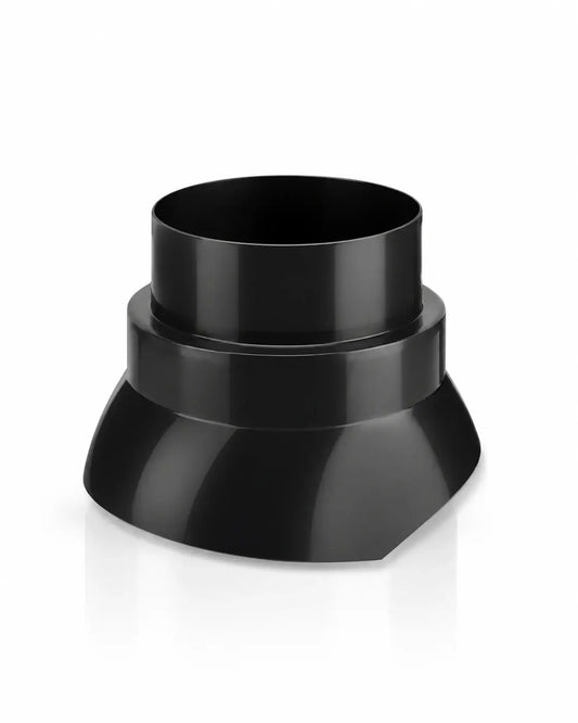 Burgerhout scharnierkap PP 25-45 graden 120 mm zwart voor rookgasafvoer