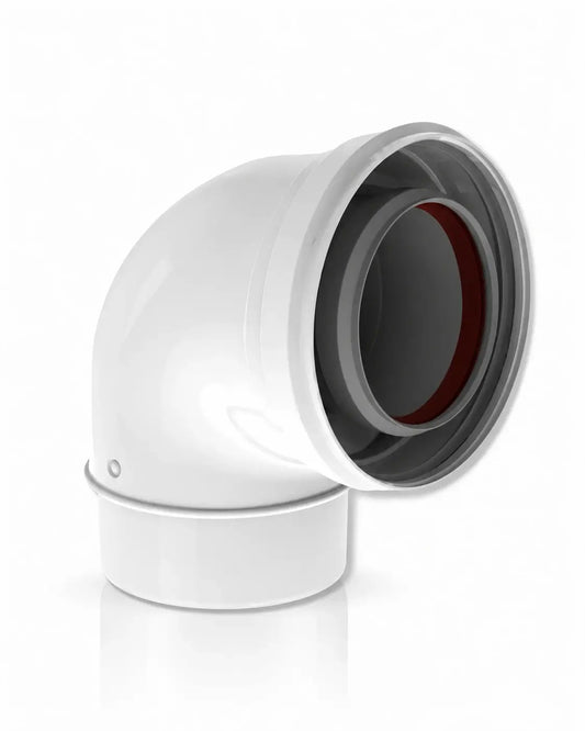 Burgerhout Twinsafe PP 60-100 Bocht 90° Wit 400470875