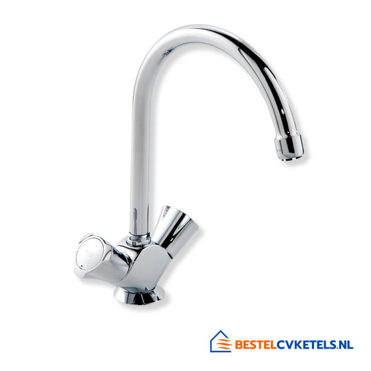 Grohe Costa-L hoge keukenmengkraan chroom 1-gats voor stijlvolle en functionele keukeninstallatie