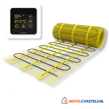 MAGNUM Xtreme elektrische vloerverwarming 1m² 150W met witte wifi-thermostaat voor compacte ruimtes en slimme regeling